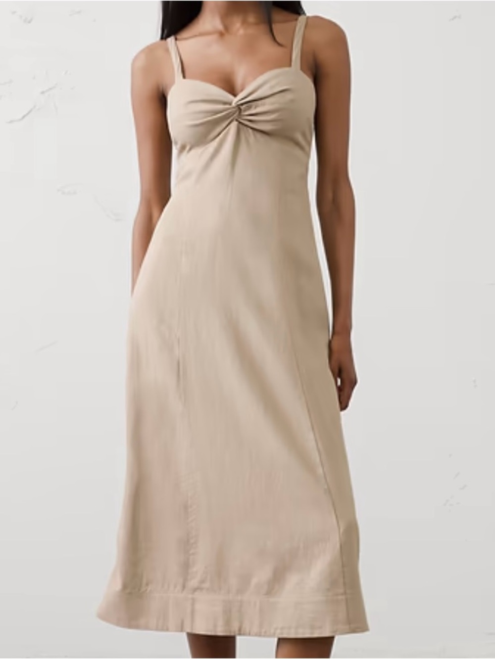 Banana Republic Factory Taupe Maxi Dress with Adjustable Straps